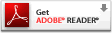 Get Adobe Reader button with red PDF icon and white text on website